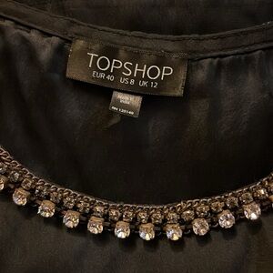 Top shop size 8 made in India, beautiful rhinestone shirt polyester-rhinestones